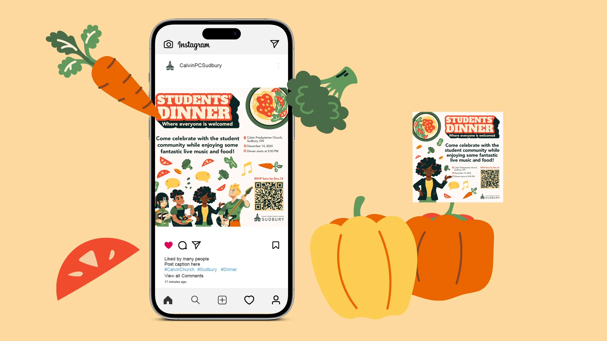 Image showing the video and images for the Colombia in Sudbury 2024 event with a yellow background